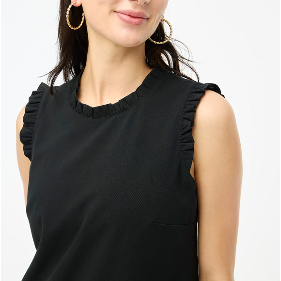 J.Crew Ruffleneck Suiting Dress Black Office Classic Cocktail Career US 10 NWT - Picture 3 of 11